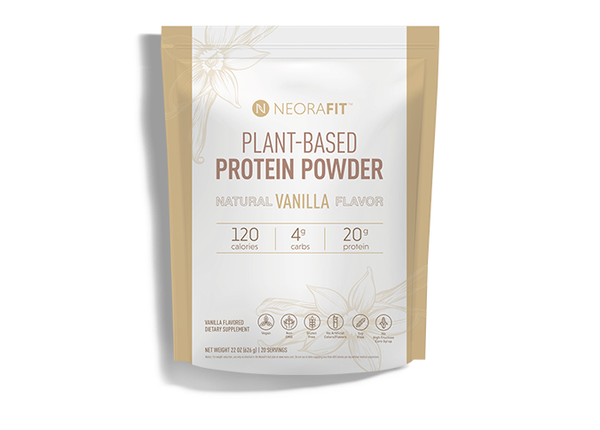 Image display of Plant-Based Protein Powder on a white background.